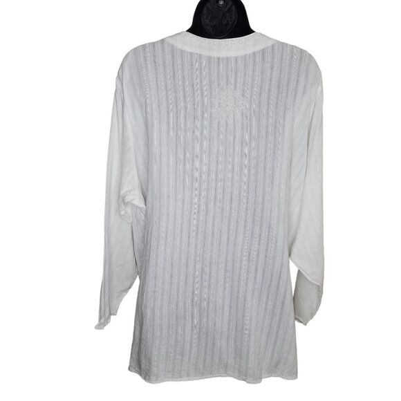 Daphne New York white beaded tunic top 1x - Picture 5 of 8